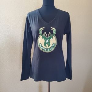 Fanatics Milwaukee Bucks Team Long Sleeve Tee Shirt Top S New